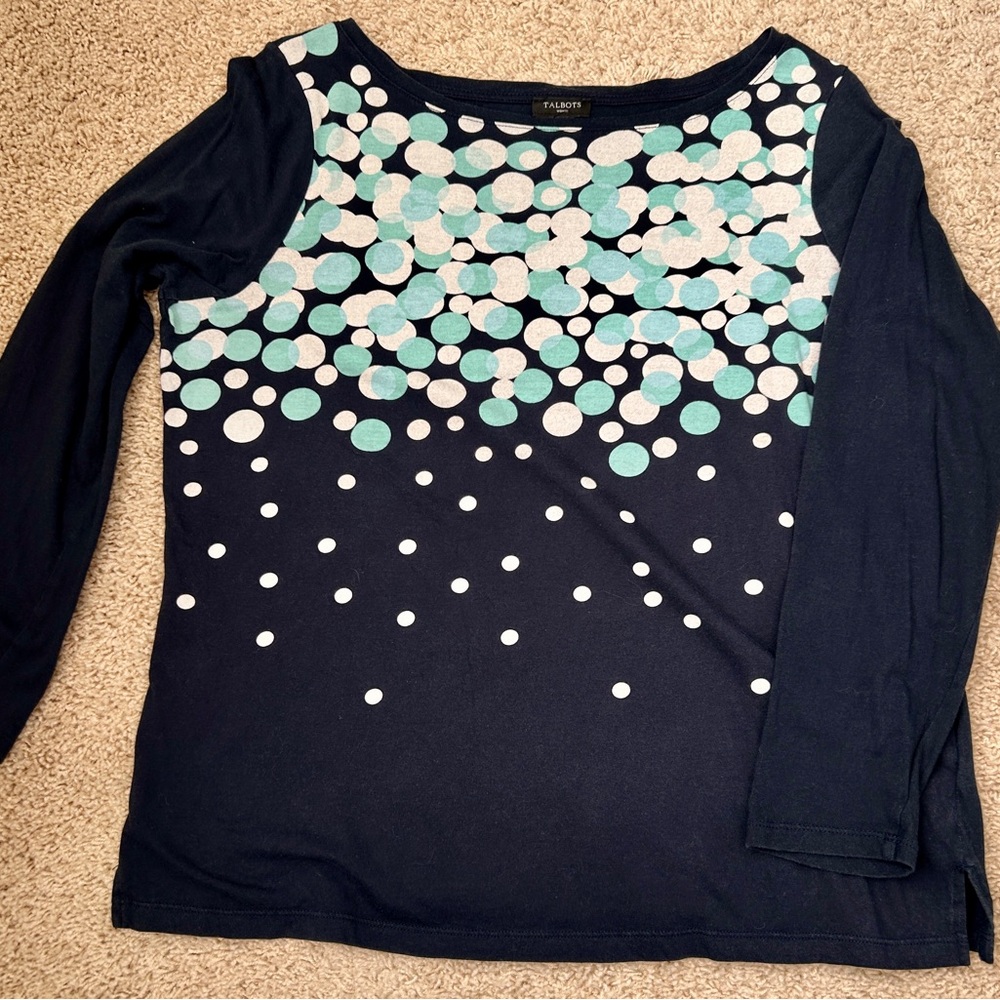 Talbots X/0X long sleeve tee w/bubble print
